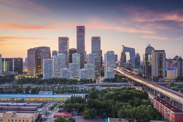 A photo of the Beijing skyline.