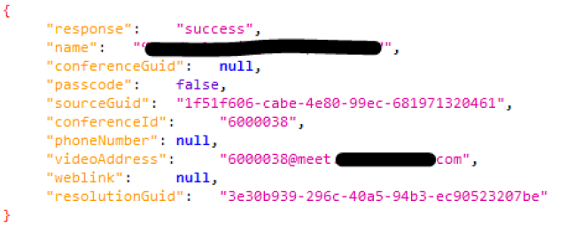 "Success" response when there is a conference in the server img