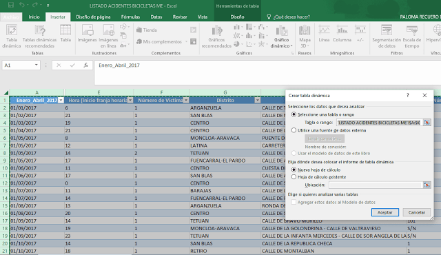 creating dynamic table