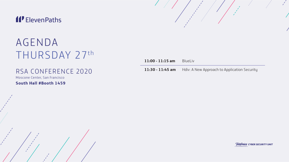   Agenda ElevenPaths thursday 27 RSA Conference 2020 