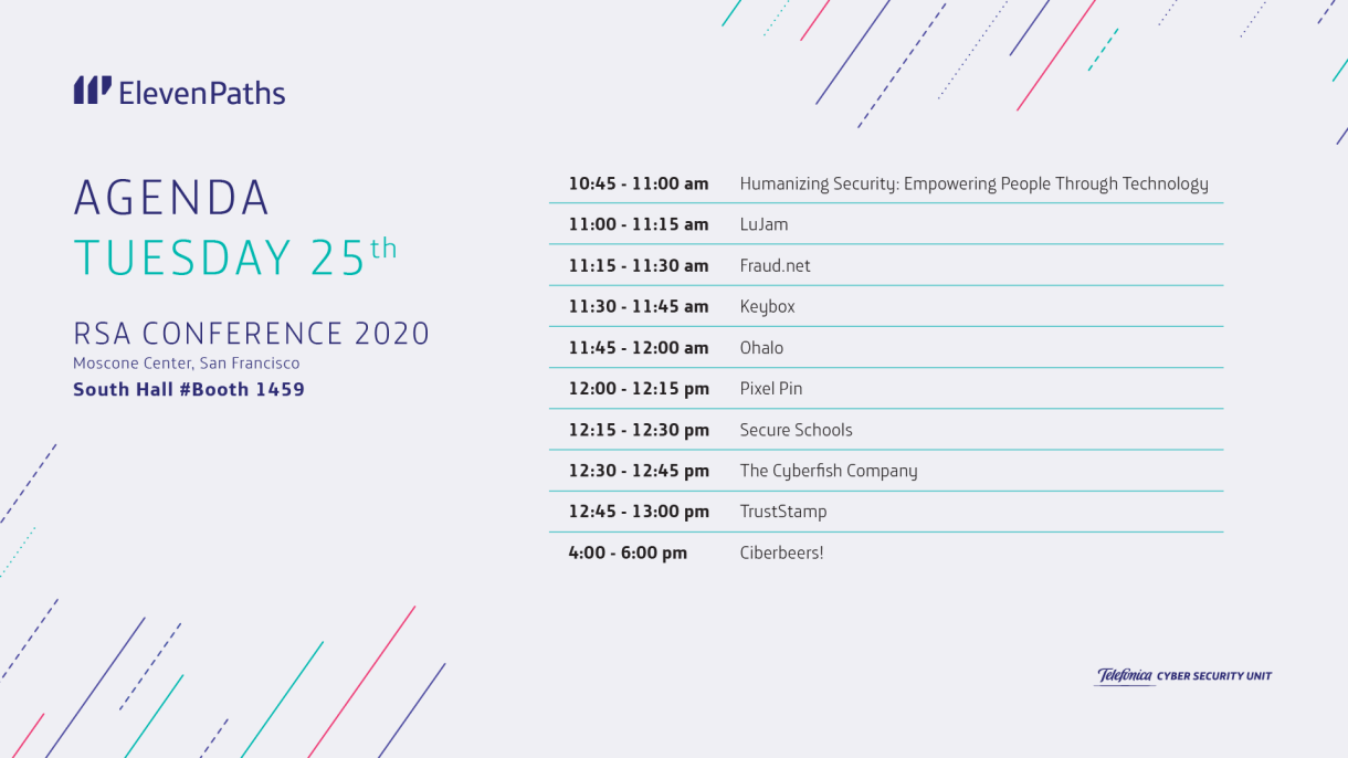 Agenda ElevenPaths tuesday 25 RSA Conference 2020