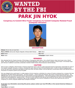 Profile of Park Jin Hyok. Source: FBI