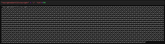 Picture 10: payload capable of reversing the XSS prediction