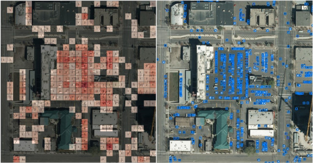 Figure 3: Both supervised approaches need a set of training images with annotations. Counting by regression requires the overall number of cars as label. Counting by detection requires the vehicle position by setting the bounding box coordinates on each instance.