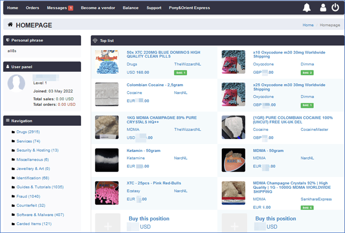 Screenshot: One of the most active markets in recent months